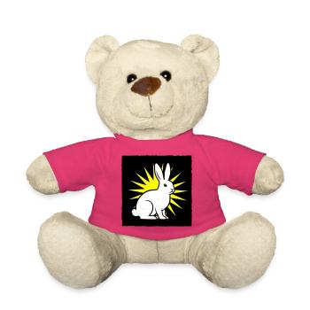 Cooler Hase im Punk Rock & Pop Art Stil - Teddy - Pink - Vorne