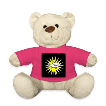 Cooler Fisch im Punk Rock & Pop Art Stil - Teddy - Pink - Vorne