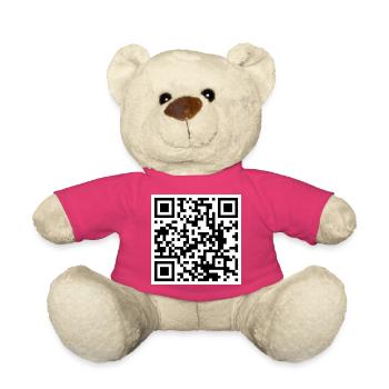QR-Code-Zitat lustiger Humor - Teddy - Pink - Vorne