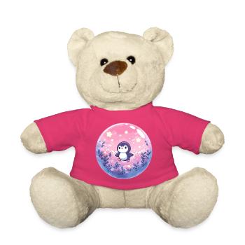 Pastell-Pinguin im Wolkenwald - Teddy - Pink - Vorne