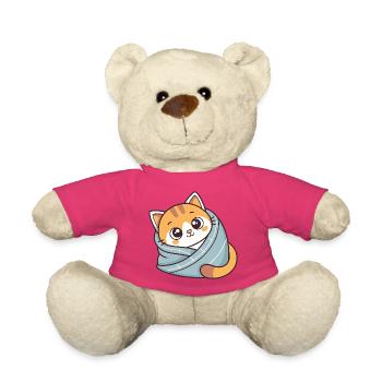Süßer Kätzchenblauer Schal - Teddy - Pink - Vorne