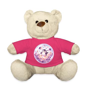 Pinguin in Seifenblasenkugel - Teddy - Pink - Vorne