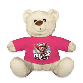 Pistensau Aktiviert Apresski Party Wintersport - Teddy - Pink - Vorne