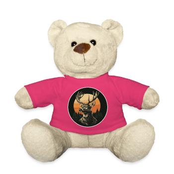 Rentier Hirsch Geweih Reindeer Vintage - Teddy - Pink - Vorne