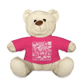 Jesus Geburt Krippenmotiv Weihnachten Design - Teddy - Pink - Vorne