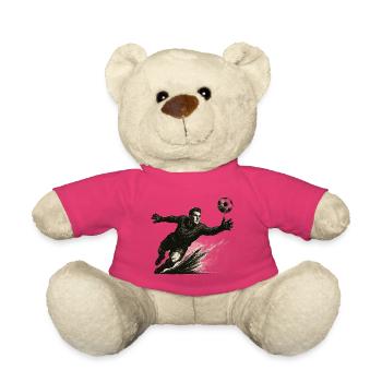 Illustration de plongeon du gardien de but - Nounours - rose - Devant