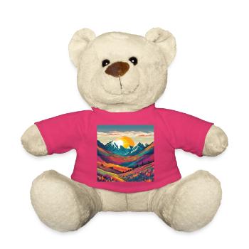 Sunrise in colorful mountain landscapes - Teddy Bear - pink - Front