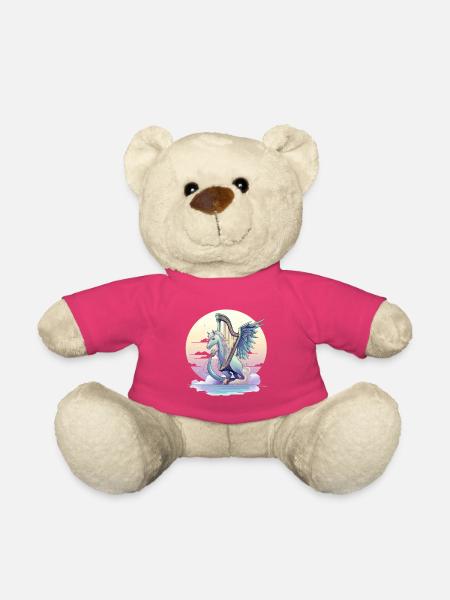 Pegasus mit Harfe am Abend - Teddy - Pink