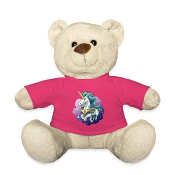 Cosmic Unicorn in the Sea of Stars - Teddy Bear - pink - Front