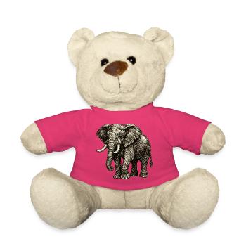 Illustration d’éléphants vintage – Pouvoir & Nature - Nounours - rose - Devant