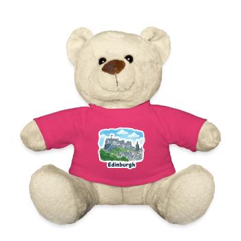 Silhouette du château d’Édimbourg Histoire d’art souvenir en Écosse - Nounours - rose - Devant