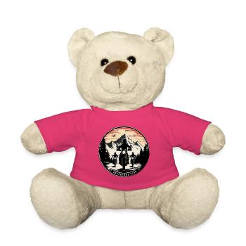 logo moto vintage, club de la route, vitesse - Nounours - rose - Devant
