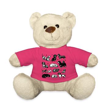 Teckel teckel rétro années 90 - Nounours - rose - Devant