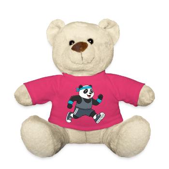 Cute Panda Cartoon Jogging Marathon Running - Teddy Bear - pink - Front