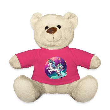Licorne arc-en-ciel couleur nuit - Nounours - rose - Devant