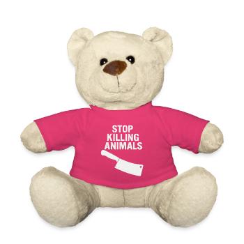Déclaration « Arrêter la cruauté envers les animaux » - Nounours - rose - Devant