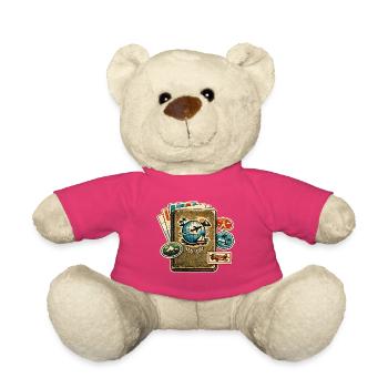 Retro Reiseglobus Stickerkollektion - Teddy - Pink - Vorne