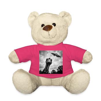 Pute Trifft Ufo Lustige Alien Begegnung - Teddy - Pink - Vorne