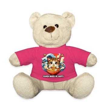 Ramen Nouilles, Amoureux des Chats, Kats Kawaii Rétro - Nounours - rose - Devant