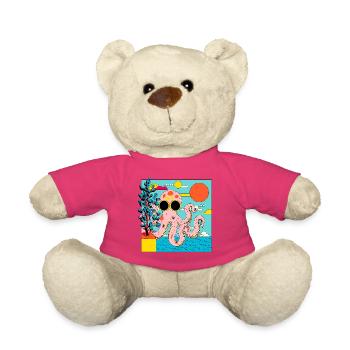 Rosa Oktopus im Sommer Pop Art Stil - Teddy - Pink - Vorne