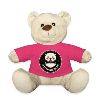 Otter Noodles Emblem – Minimal Streetwear Badge - Teddy Bear - pink - Front