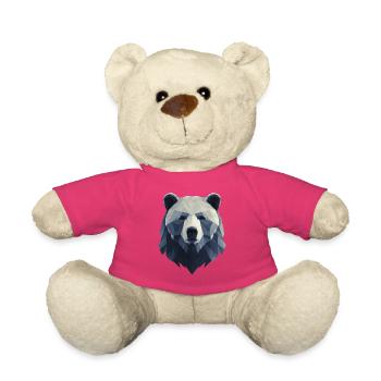 Tête d'ours, dessin ours fort, symbole puissance - Nounours - rose - Devant