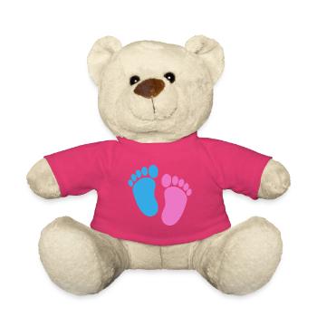 Pieds de bébé - Nounours - rose - Devant