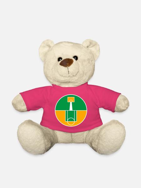 Rundes Basketballfeld-Emblem - Teddy - Pink