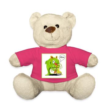Poisson-chat déguisé en chat en train de sucer des nouilles - Nounours - rose - Devant