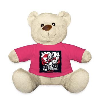 Greenland Not For Sale - Hands Off - Polar Bear - Teddy Bear - pink - Front