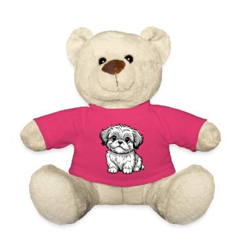 Zottel Welpe Cartoon Grau - Teddy - Pink - Vorne