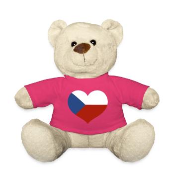 Tschechische Herzflagge - Teddy - Pink - Vorne
