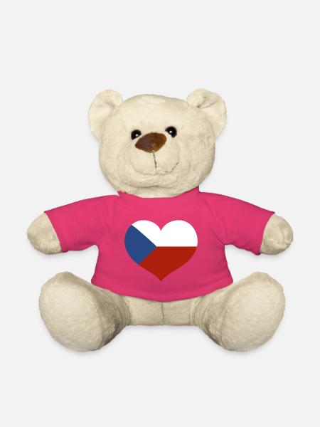 Tschechische Herzflagge - Teddy - Pink