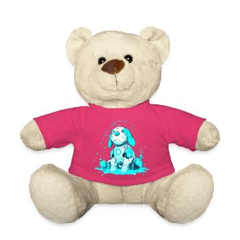 Neon Robo-Hund im Cyanstrahl - Teddy - Pink - Vorne
