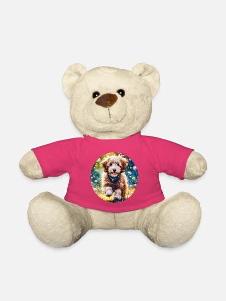 Aussiedoodle in the sunshine - Teddy Bear - pink