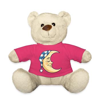 Mond mit Schlafmütze Cartoon - Teddy - Pink - Vorne