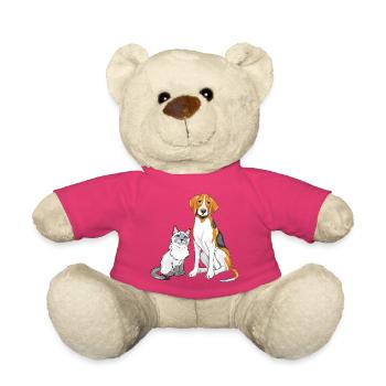 Siamese_cat_and_Foxhound_are_best_friends - Teddy - Pink - Vorne