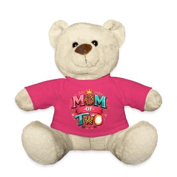 MAMAN DE DEUX ! Couronne, Amour du Lion, personnalisable - Nounours - rose - Devant