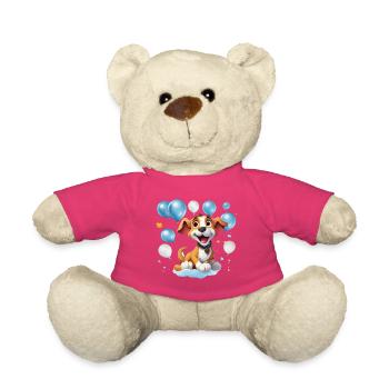 Lustiger Ballonhund im Partylook - Teddy - Pink - Vorne
