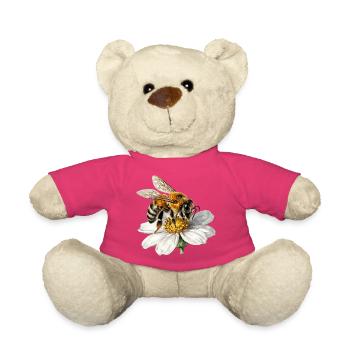 Abeille sur fleur blanche - Nounours - rose - Devant