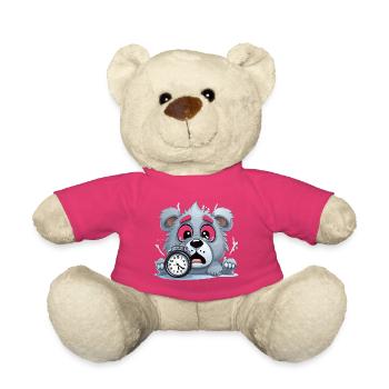 Kuschelhund mit Wecker - Teddy - Pink - Vorne