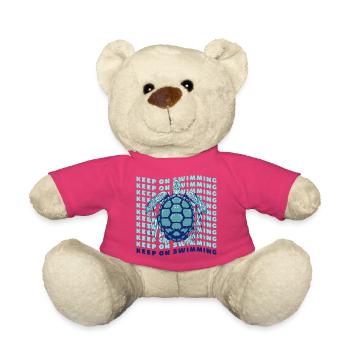Graphique rétro de la Tortue de mer Keep On Swimming - Nounours - rose - Devant