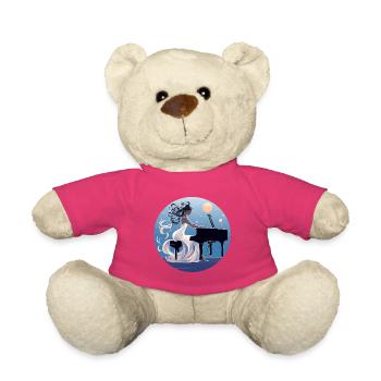 Moonlit Night at the Piano Diva - Teddy Bear - pink - Front