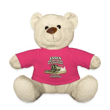 Essen wächst nicht im Supermarkt Mähdrescher Motiv - Teddy - Pink - Vorne