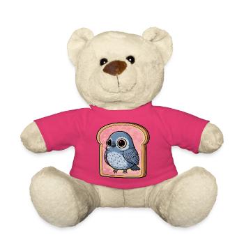 'Taube im Brot' urkomische Vogelillustration lustig - Teddy - Pink - Vorne