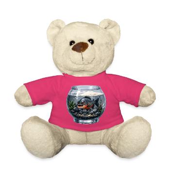 Piranha in glass container - Teddy Bear - pink - Front