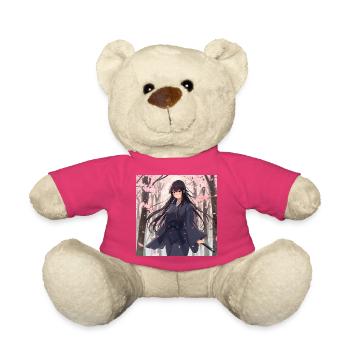 Sakura Samurai in the forest - Teddy Bear - pink - Front