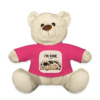 I’m Done – Lustige Kuh auf Sofa - Teddy - Pink - Vorne