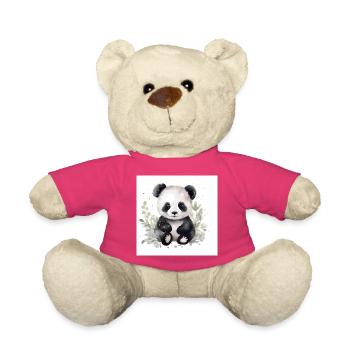 Panda Kuschelfreund im Aquarell - Teddy - Pink - Vorne