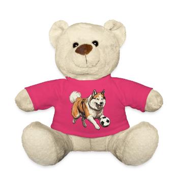 Équipe de football canin Akita - Nounours - rose - Devant